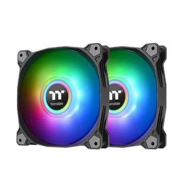 Set 2 ventilatoare Thermaltake Pure Dou 12, iluminare  aRGB, 120mm