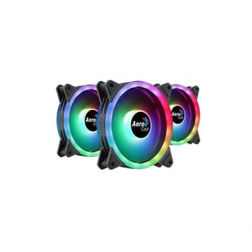 Set 3 ventilatoare Aerocool Duo 12 Pro 120mm, iluminare aRGB