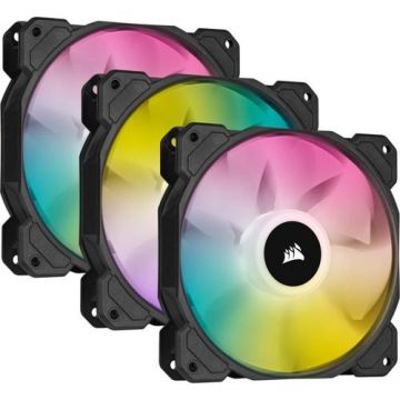 Set 3 ventilatoare Corsair iCUE SP120 RGB ELITE Performance, 120mm