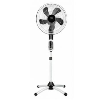 Ventilator cu picior Fakir Prestige VC Rotating 360, 55 W, 3 trepte de viteza, Functie oscilare la 360°, Timer, Telecomanda (Argintiu)
