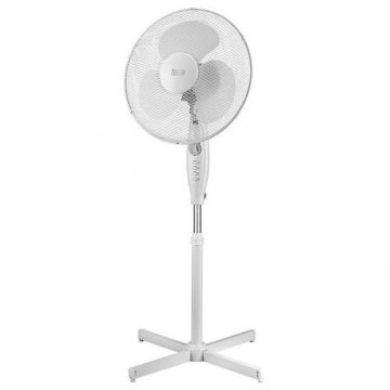 Ventilator cu picior Teesa TSA8021, 3 viteze, 45W, 125cm, temporizator (Alb)