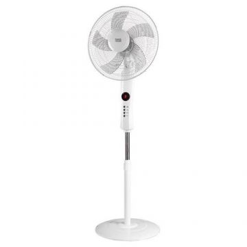 Ventilator cu picior Teesa TSA8024, 3 viteze, 50W, 130cm, telecomanda (Alb)