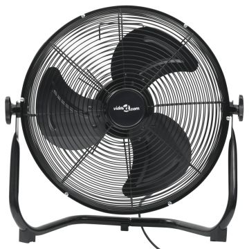 vidaXL Ventilator de podea, 3 viteze, negru, 40 cm, 40 W