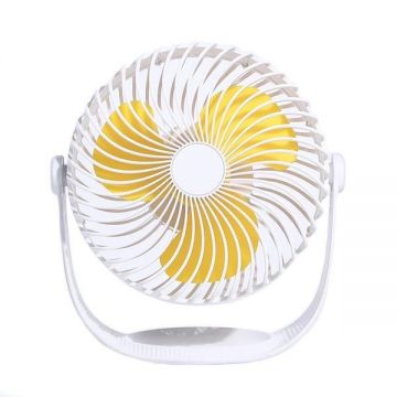 Ventilator de masa, birou, unghi reglabil, 3 viteze, incarcare USB, baterie 2000mAh, consum redus