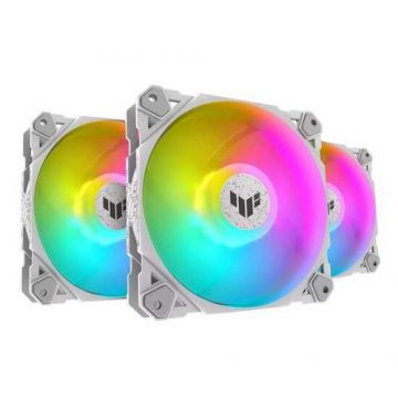 Set 3 ventilatoare ASUS TUF Gaming TF120, 120mm, iluminare ARGB (Alb)