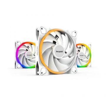 Set 3 ventilatoare be quiet! LIGHT WINGS WHITE, 140mm, PWM, ARGB (Alb)