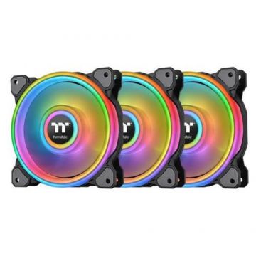 Set 3 ventilatoare Thermaltake Riing Quad 12 140mm, iluminare aRGB