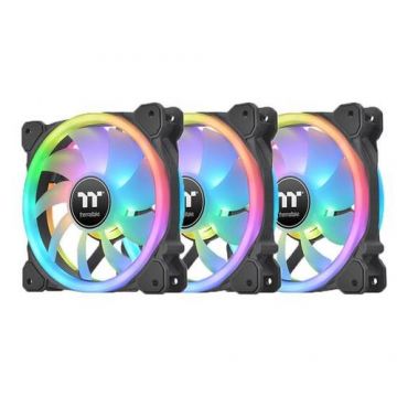 Set 3 ventilatoare Thermaltake Swafan 12 120mm, iluminare aRGB