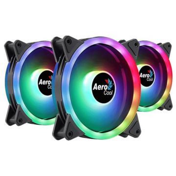 Ventilator Aerocool Duo 12 Pro, Iluminare aRGB, 1000 rpm, 120mm, PWM, 3 Pack