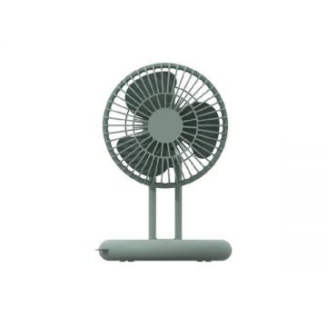 Ventilator birou, pliabil, incarcare USB, baterie reincarcabila 1800mAh, verde