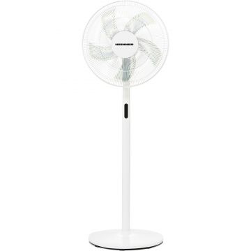 Ventilator cu picior Heinner HMSF-3WH, 48 W, Inaltime ajustabila, 8 viteze, Temporizator, Display LED, Telecomanda, Alb
