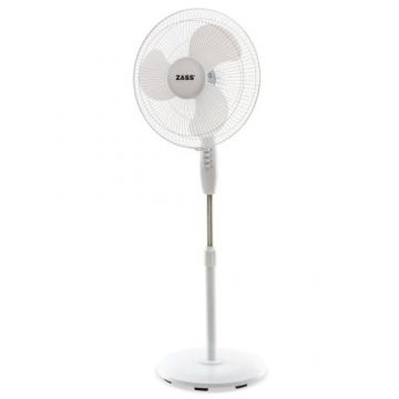 Ventilator cu picior Zass ZF 1614, 45 W, 3 Trepte de viteza, Inaltime reglabila, Diametru 40 cm (Alb)