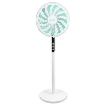 Ventilator cu picior Zass ZFTRA 1609, 55 W, 3 trepte viteza, Panou control soft touch, Alb