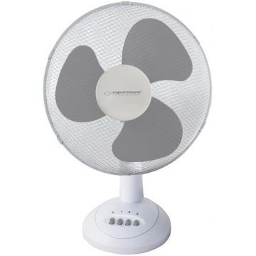 Ventilator de birou Esperanza EHF003WE, 40W (Alb/Gri)