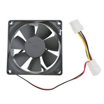 Ventilator Gembird, 80 x 80 x 25 mm, 2800 Rpm, 12V, silentios, conector de alimentare cu 4 pini, negru