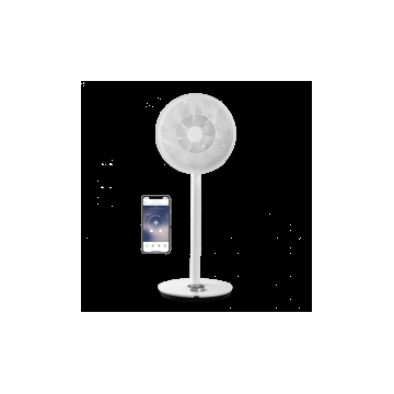 Ventilator Smart Duux Whisper Flex cu Baterie, 26 viteze, oscilatie verticala si orizontala, WiFi, Telecomanda, Timer