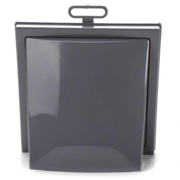 Grila ventilatie Ø100x55mm, patrata cu clapeta antiretur, exterior 150x150, ASA plastic, Gray