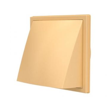 Grila ventilatie cu protectie ploaie si clapeta antiretur, Diametru Ø100mm, exterior 150x150, ASA plastic Beige