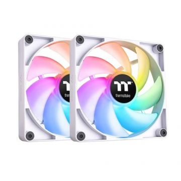 Set 2 ventilatoare Thermaltake CT120 120mm aRGB, Alb