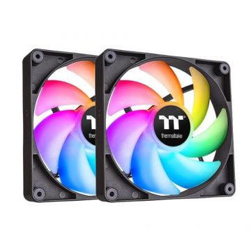 Set 2 ventilatoare Thermaltake CT120 120mm aRGB, Negru