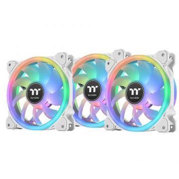 Set 3 ventilatoare Thermaltake Swafan 12 120mm, iluminare aRGB, Alb
