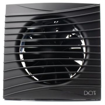 Ventilator baie SILENT 5C Matt Black, Super Silent, Clapeta antiretur, Motor Long Life 40000h, Debit 180mc/h, Ø125mm, Negru