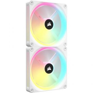 Ventilator Corsair iCUE LINK QX140 RGB Magnetic Dome, Starter Kit, 140 mm, Alb