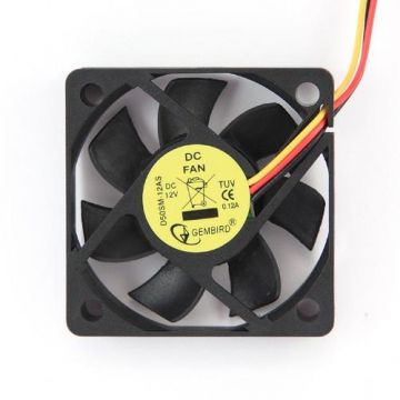 Ventilator de racire, Gembird, Aluminiu, Cu rulment, 12 V, Negru