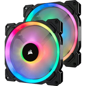 Ventilator pentru carcasa LL140 RGB LED Static Pressure 140mm Twin Pack