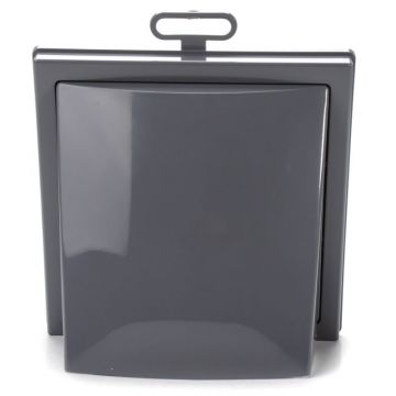 Grila ventilatie Ø100x55mm, patrata cu clapeta antiretur, exterior 150x150, ASA plastic, Gray