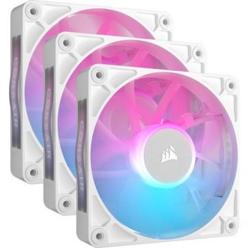 Kit 3 ventilatoare Corsair iCUE LINK RX120 RGB, iluminare RGB, 120mm, 2100 rpm PWM, (Alb)