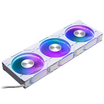 Set 3 ventilatoare Phanteks D30 Reversed, iluminare RGB, 120 mm, 2000 rpm, PWM (Alb)