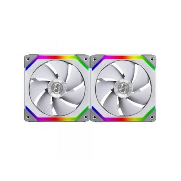 Set Ventilatoare Lian Li UNI SL140 ARGB set cu 2 ventilatoare Alb, Controller inclus