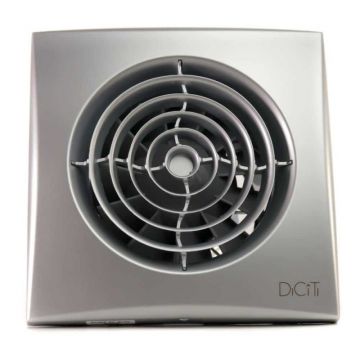 Ventilator baie AURA 4C Silent, Clapeta antiretur, Garantie 5 ani, Motor Long Life 40000h, Debit 90mc/h, Ø100mm, Gray Metal