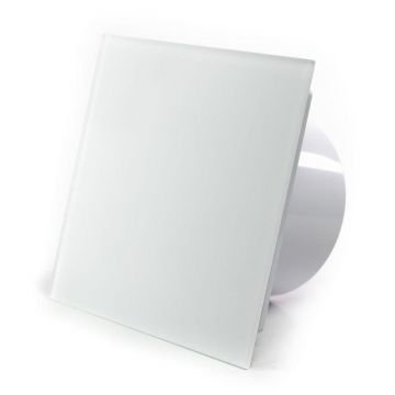 Ventilator baie dRim TS, Panou schimbabil din plexi, Super Silent, Timer, Debit 140 mc/h, Ø125, White grey Matte