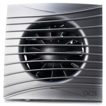 Ventilator baie SILENT 4C, Super Silent, Clapeta antiretur, Motor Long Life 40000h, Debit 90mc/h, Ø100mm, GRAY METAL