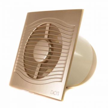 Ventilator baie SLIM 5C Ø125, Super Silent, Clapeta antiretur, Garantie 5 ani, Motor Long Life 40000h, Debit 140mc/h, Champagne
