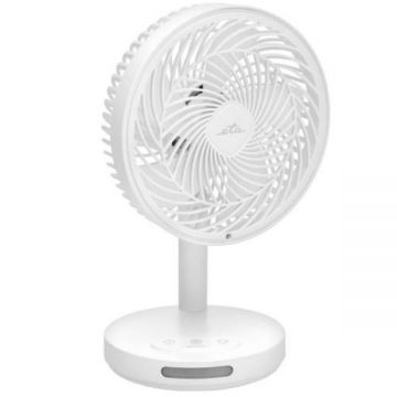 Ventilator de masa fara fir Eta Windy 0607 90000, 16.6 cm, 3 viteze, iluminare Led, alb