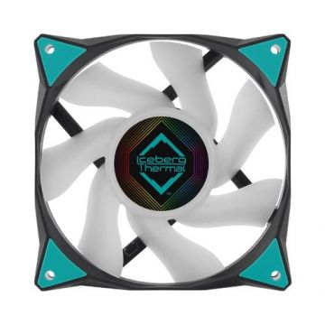 Ventilator Iceberg Thermal IceGale, iluminare ARGB, 120 mm, 2200 rpm (Albastru/Alb)