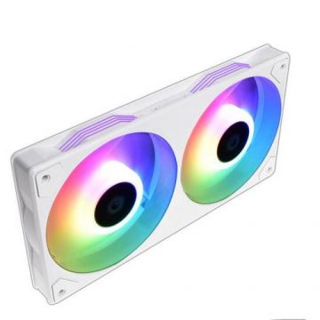 Ventilator ID-Cooling ICEFAN 240, 2x120mm, Iluminare ARGB (Alb)