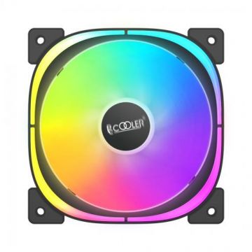 Ventilator PCCOOLER EF120 ARGB, iluminare ARGB, 120 mm, 1500 rpm, PWM (Negru)