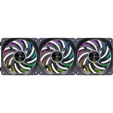Ventilator Seasonic MagFlow 120 ARGB, 3x 120mm, PWM, 2000 RPM, iluminare ARGB (Negru)