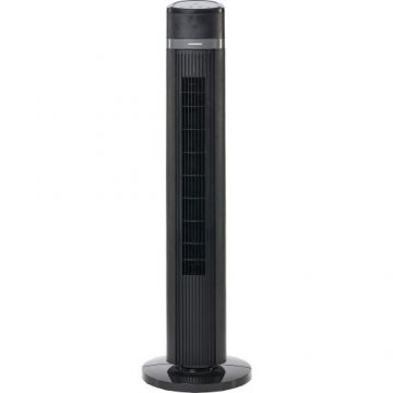 Ventilator turn Heinner HMTF-D3BK, 45 W, Control Touch, Temporizator, 3 moduri ventilare, Telecomanda, Mod ECO, Negru