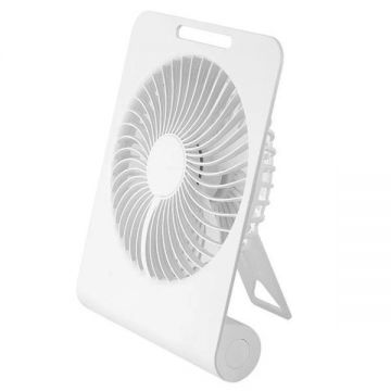 Mini Ventilator Portabil de Birou cu Baterie 1200mAh – USB Type-C, 3 Trepte, Alb – Ideal pentru Birou și Călătorii