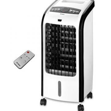 Racitor aer cu Timer Trisa Hidro Cool cu telecomanda, Putere 80 W, Rezervor 4 litri, Oscilatie 120°, Mod repaus si temporizator integrat, 3 viteze
