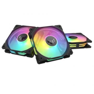 Set 3 Ventilatoare Asus TUF Gaming TR120 aRGB Reverse 120mm, Negru