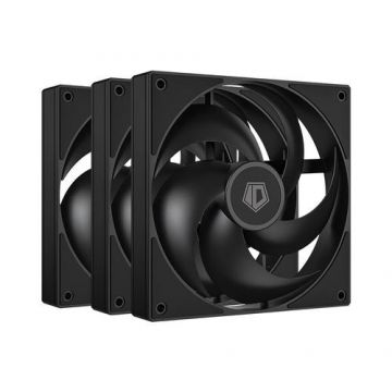 Set 3 ventilatoare ID-Cooling AS-120 K, 120mm, Negru