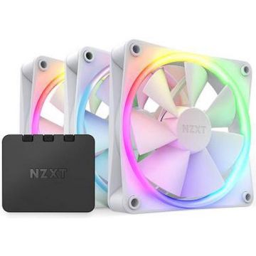 Set 3 ventilatoare NZXT F120, 120mm, RGB, 500-1800 RPM, 13.94 - 50.18 CFM (Alb)