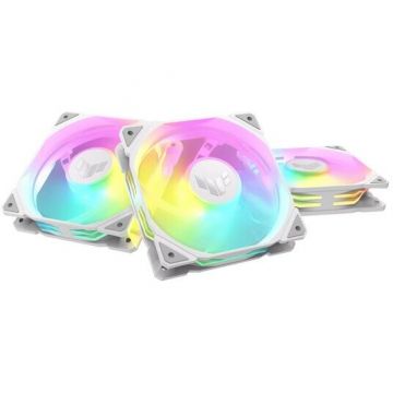 Set 3 Ventilatoare TUF Gaming TR120 aRGB 120mm Alb