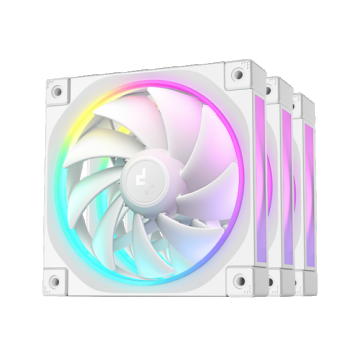 Set ventilatoare Deepcool FL12, 3 x 120mm, 500 - 2150 rpm, iluminare aRGB (Alb)